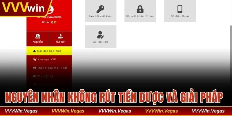 Nguyên nhân không rút tiền được và cách giải quyết